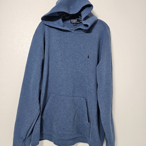 Polo Ralph Lauren Blue Pullover Hoodie XXL Classic Pony Logo Cotton - Picture 6 of 6